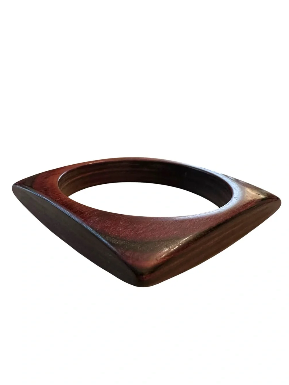 Vintage square wooden bangle bracelet